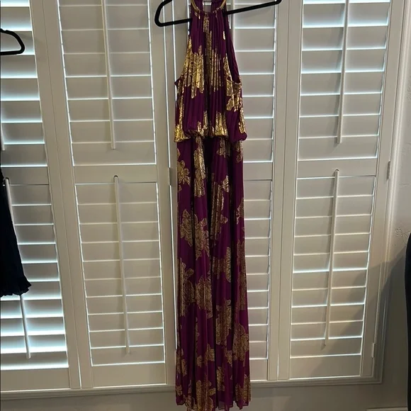 MSK | Dresses | Purple And Gold Halter Maxi Dress | Poshmark MSK | Dresses | Purple And Gold Halter Maxi Dress | Poshmark